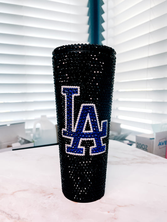 LA Dodgers Full Bling 24 oz Rhinestone Tumbler